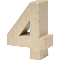 Décoration chiffre 4 papier maché à poser