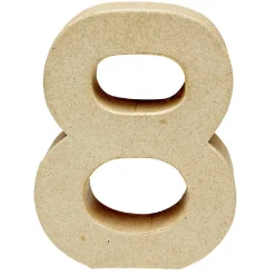 Décoration chiffre 8 papier maché à poser
