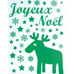 Décoration fenêtre renne coloré en pvc