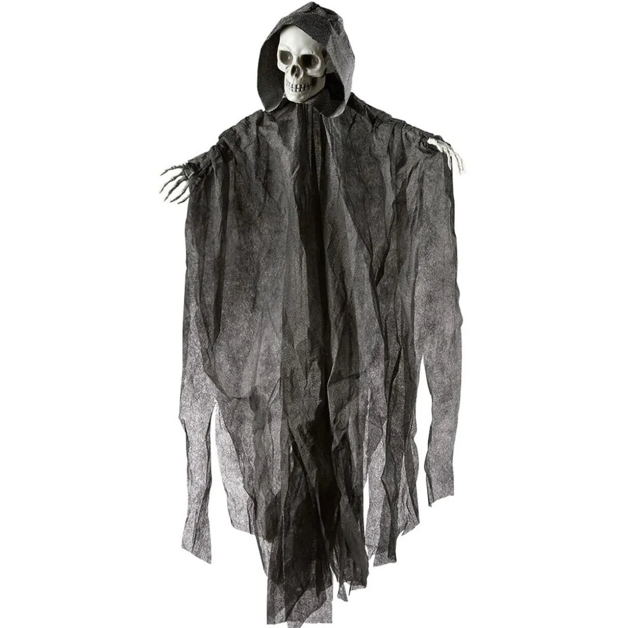 Décoration Tête de mort avec voile à suspendre H100 cm