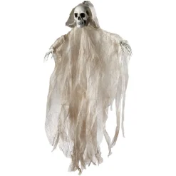 Décoration Tête de mort avec voile à suspendre H100 cm