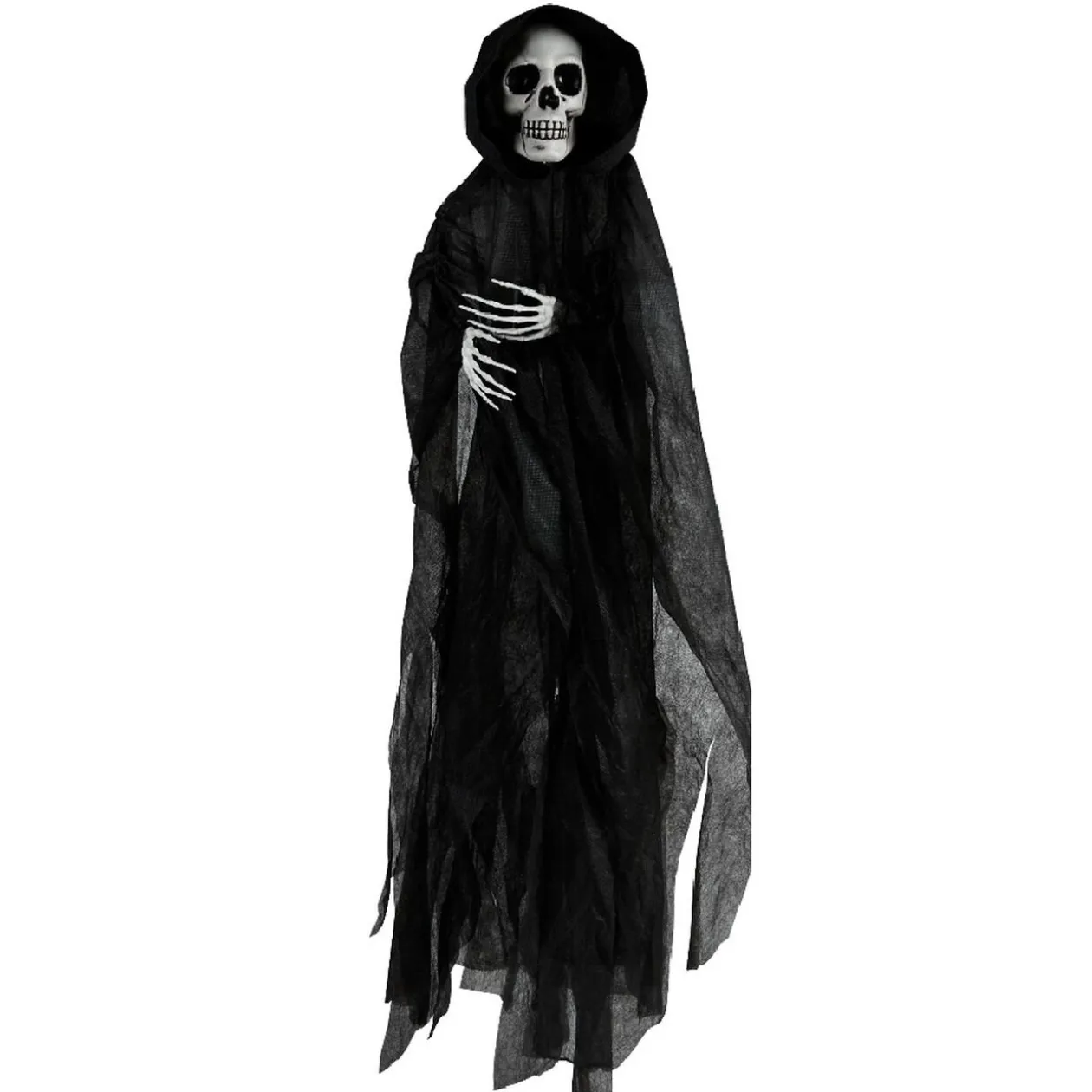 Décoration Tête de mort avec voile à suspendre H100 cm