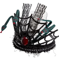 Diadème noir serpent en plastique