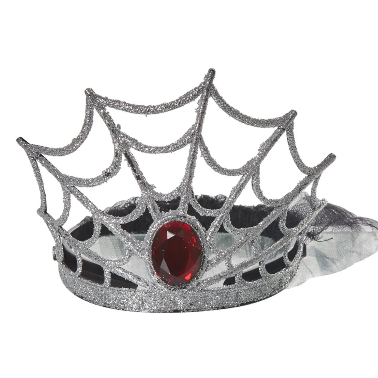 Diadème toile d'araignée argentée