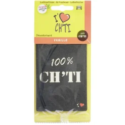 Désodorisant voiture carte magique I love Ch'ti senteur vanille