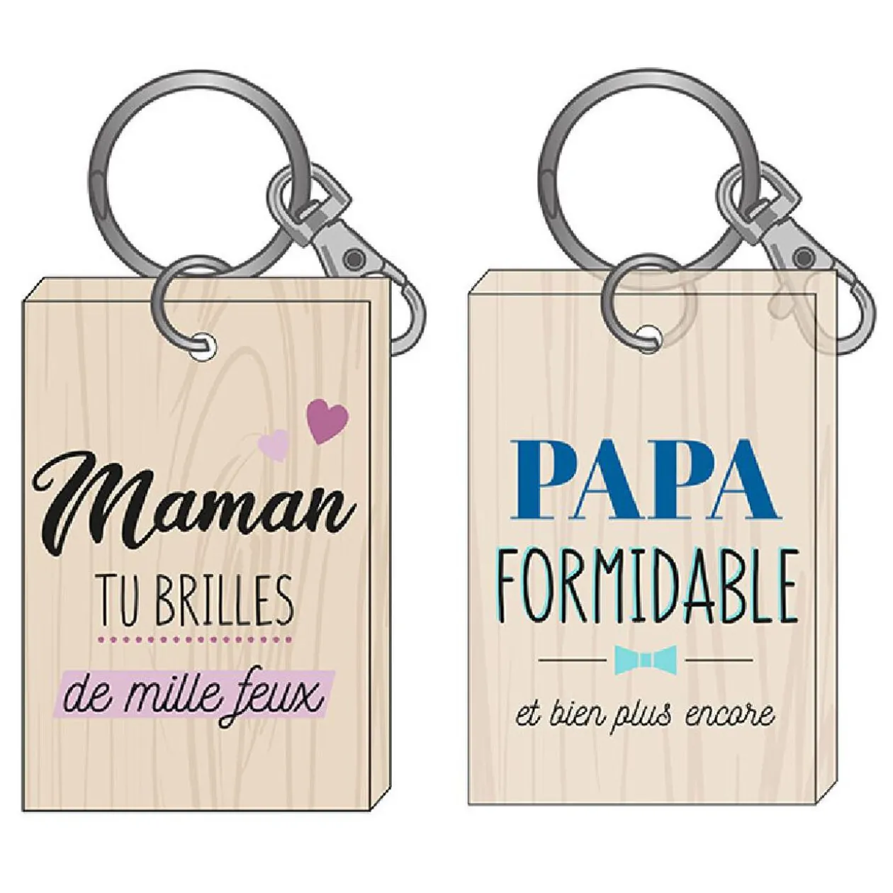 Duo de porte-clés en bois