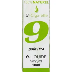 E liquide 100% naturel RY4 9mg/ml de nicotine