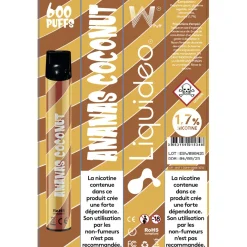 E-cigarette jetable ananas coconut 2 ml 1.7% nicotine