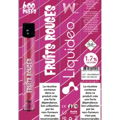E-cigarette jetable fruit rouge 2 ml 1.7% nicotine