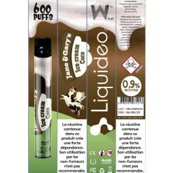 E-cigarette jetable ice cream coco 2 ml 0.9% nicotine