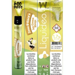 E-cigarette jetable ice cream mangue 2 ml 1.7% nicotine