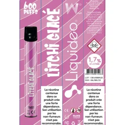 E-cigarette jetable litchi glacé 2 ml 1.7% nicotine