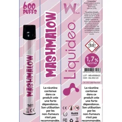 E-cigarette jetable mashmalow 2 ml 1.7% nicotine