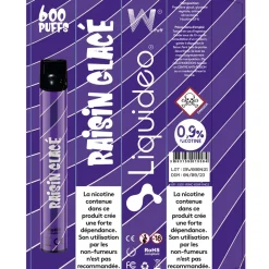 E-cigarette jetable raisin glacé 2 ml 0.9% nicotine