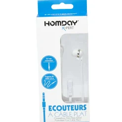 Ecouteurs à câble plat Homday
