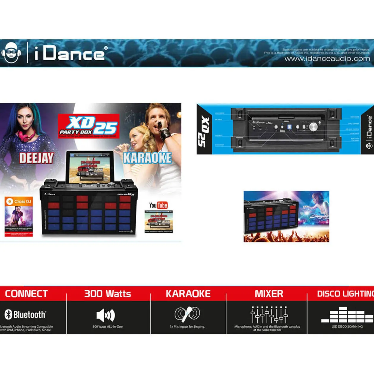 Enceinte Bluetooth iDance Disco LED et musique synchronisés 300W