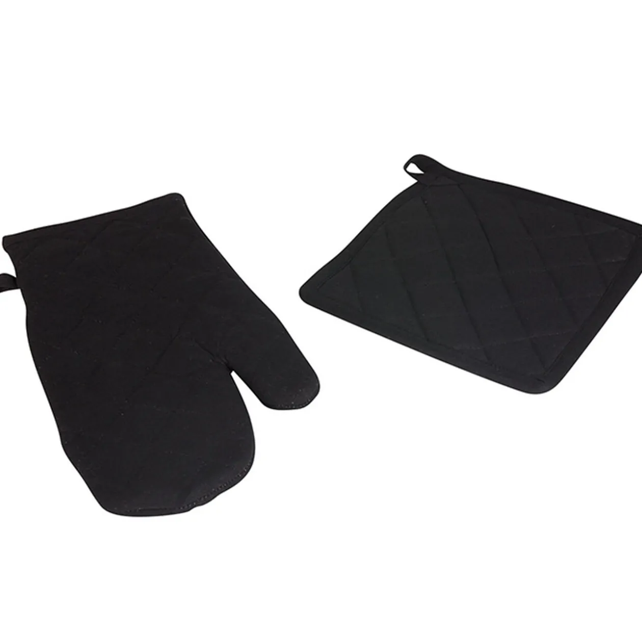 Ensemble gant et manique coton noir