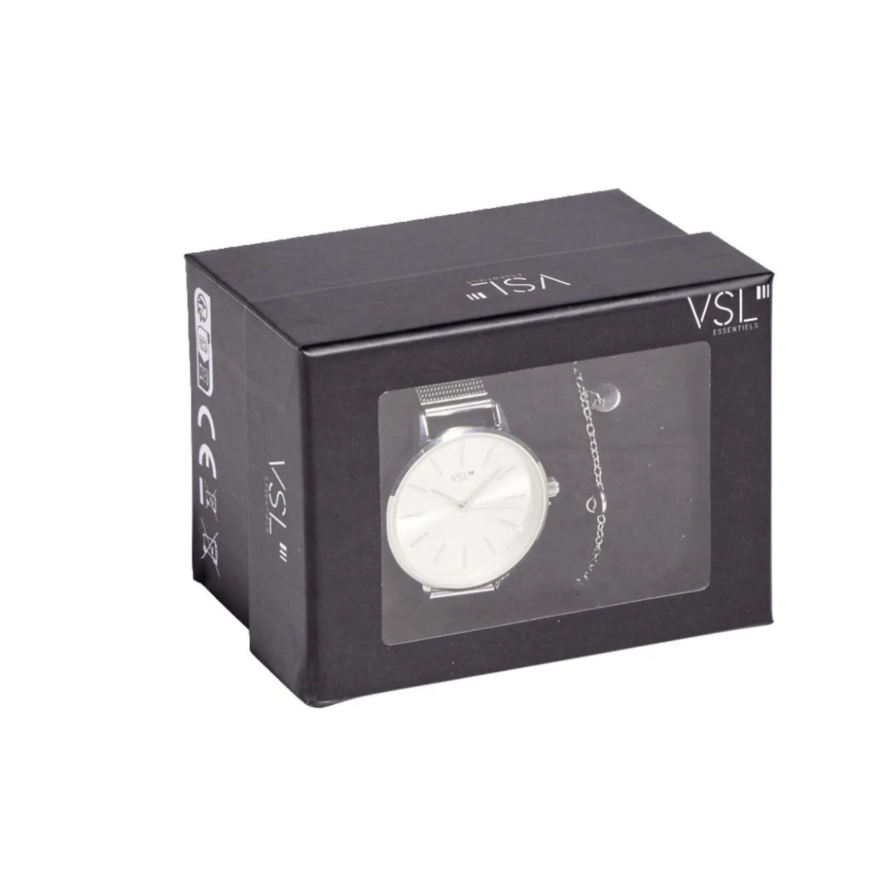 Ensemble montre et bracelet femme argenté