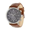 Ensemble montre et bracelet homme simili marron