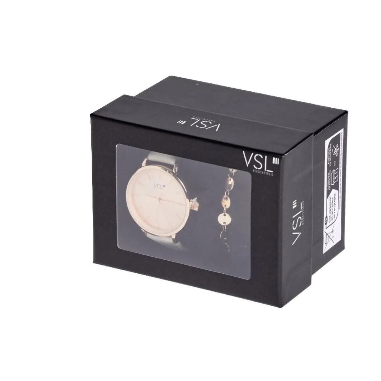 Ensemble montre et bracelet femme rose gold et beige