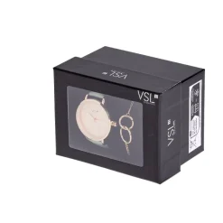 Ensemble montre et bracelet femme rose gold et vert pastel