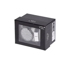 Ensemble montre et bracelet homme simili noir