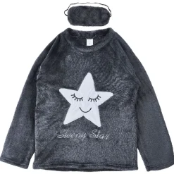 Ensemble pyjama hiver motif étoile avec masque de nuit