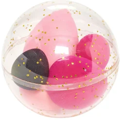 Eponge cosmétique rose fuchsia et noir x5