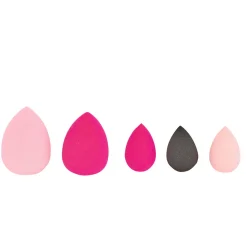 Eponge cosmétique rose fuchsia et noir x5
