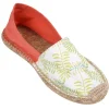 Espadrille Femme corail motif feuille T36/41