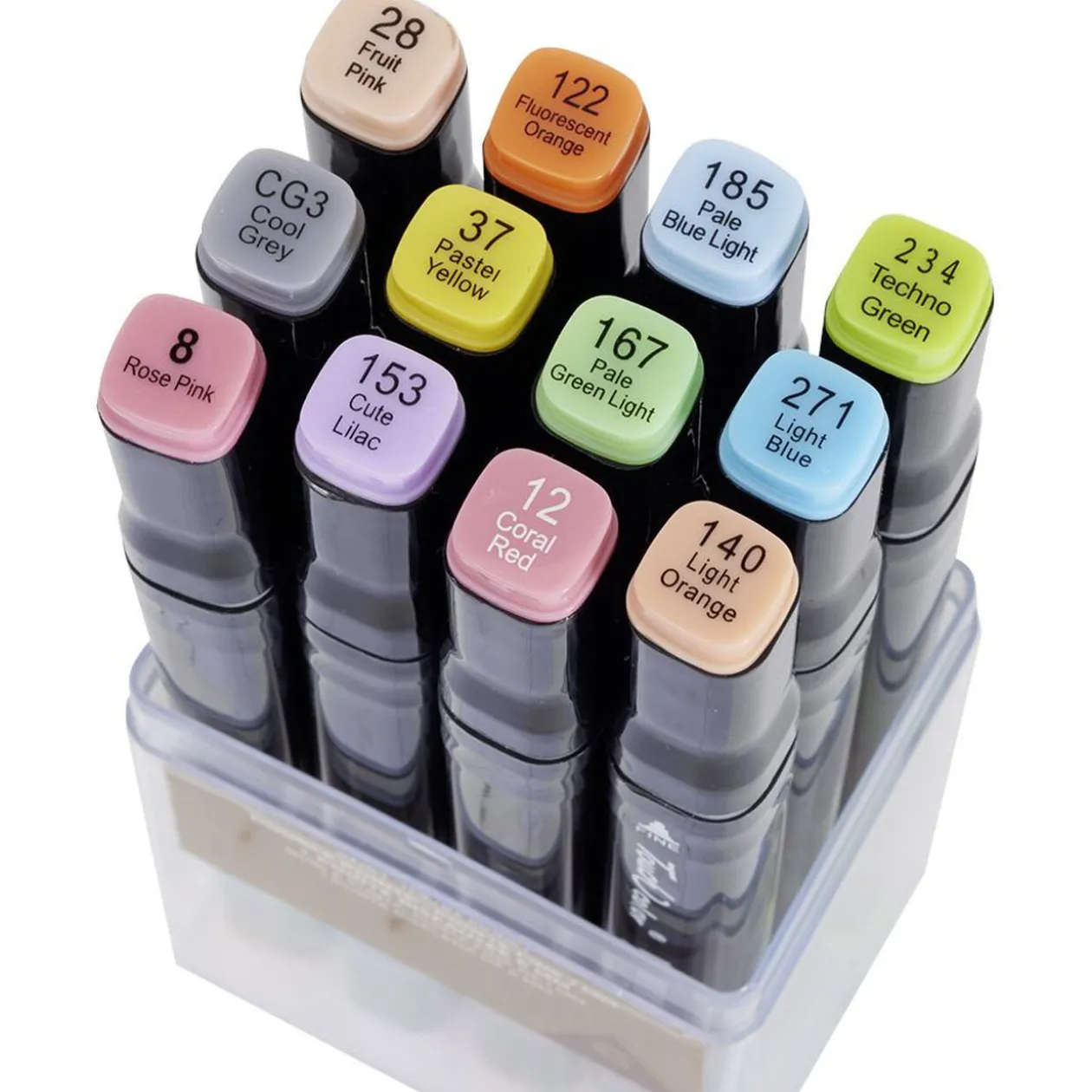 Feutres double pointe acrylique pastel x12