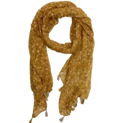 Foulard jaune imprimé petites fleurs