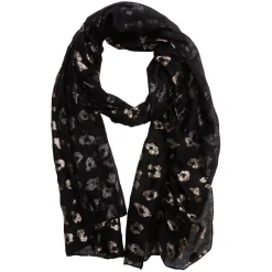 Foulard noir imprimé pois irréguliers dorés
