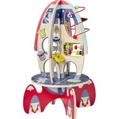 Fusée d'éveil multi-activités en bois