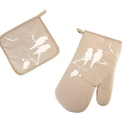 Gant de cuisine et manique oiseaux