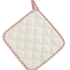 Gant de cuisine et manique rose beige