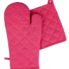 Gant de cuisine et manique rose fuchsia