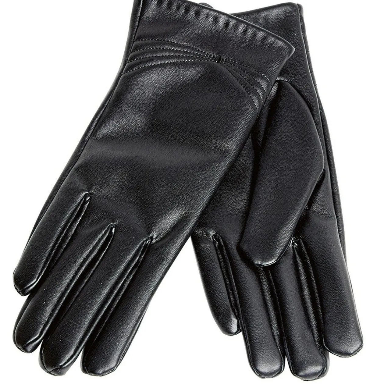 Gant noir imitation cuir
