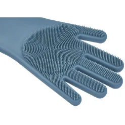 Gant pour vaisselle avec picots silicone bleu x2