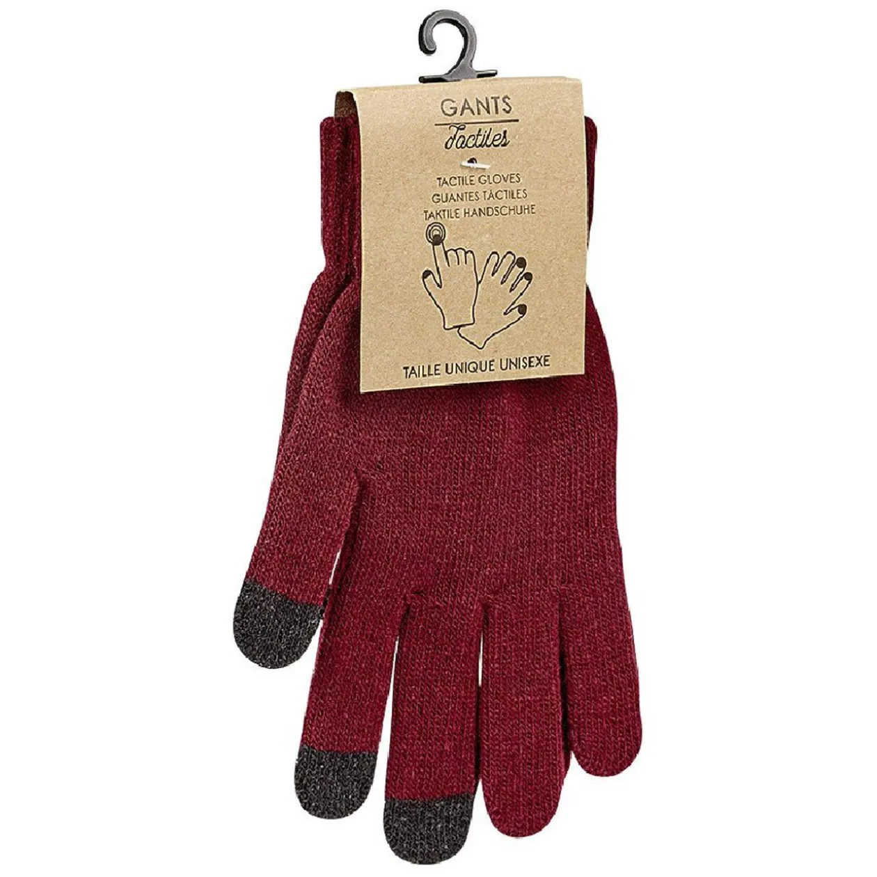 Gant tactile écran acrylique Taille unique 4 couleurs