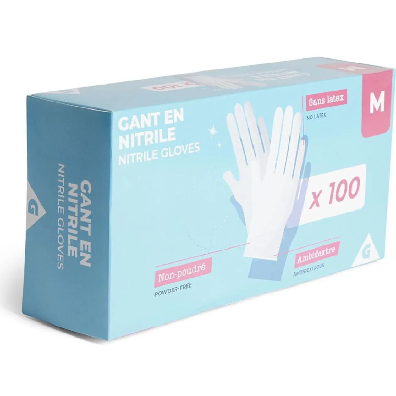 Gants en nitrile taille M x100 bleu