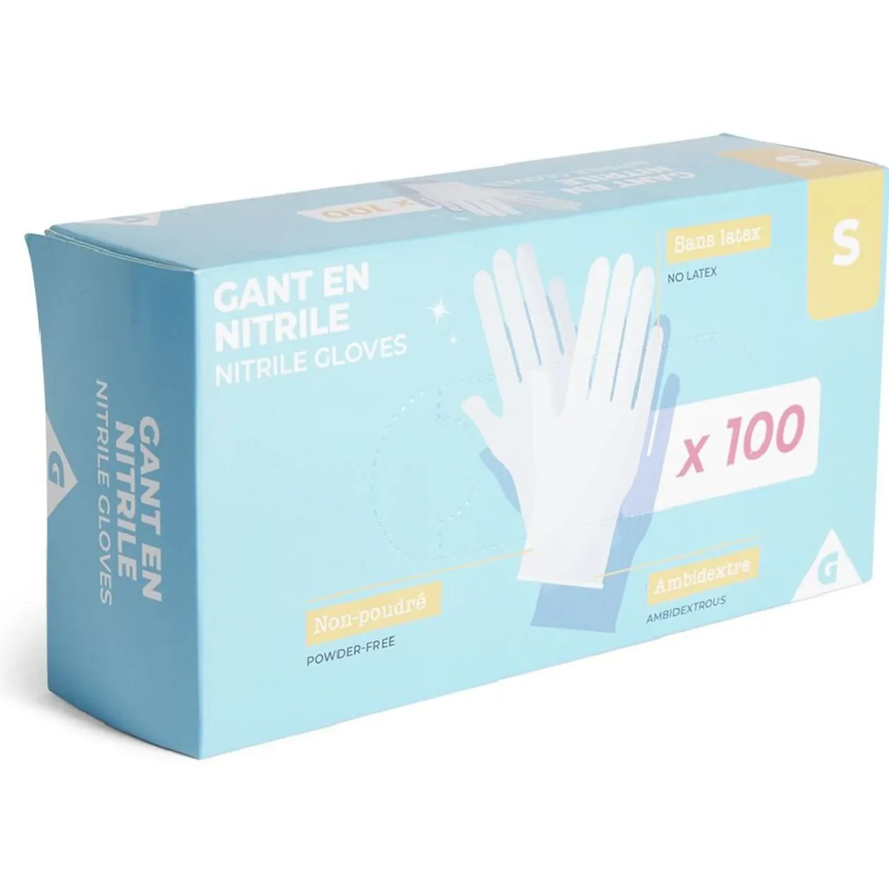 Gants en nitrile taille S x100 bleu