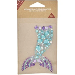 Gemme autocollante bleu et violet