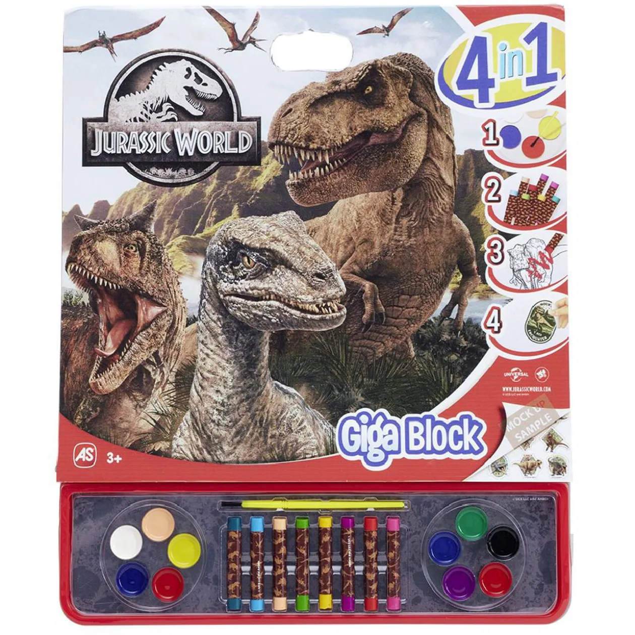 Giga block de dessin 4 en 1 Jurassic