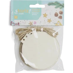 Guirlande corde boule plate à décorer en bois 1,5m