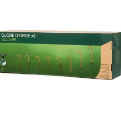 Guirlande de 8 sucres d orge lumineux solaire à planter 3,5m