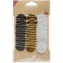 Guirlande papier rond noir doré argenté