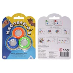 Hand Spinner Fidget anneau magnétique bleu vert orange x3