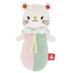 Hochet guépard en peluche rose