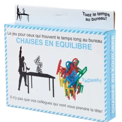 Jeu passe temps au bureau chaises en équilibre